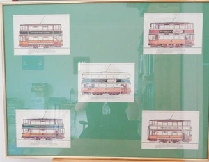 Tram Print Collage of Glasgow Trams home decor Large Framed Wall Art - Picture 1 of 7