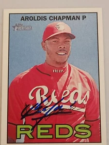 Aroldis Chapman Signed 2016 Topps Heritage - #80 - Picture 1 of 2