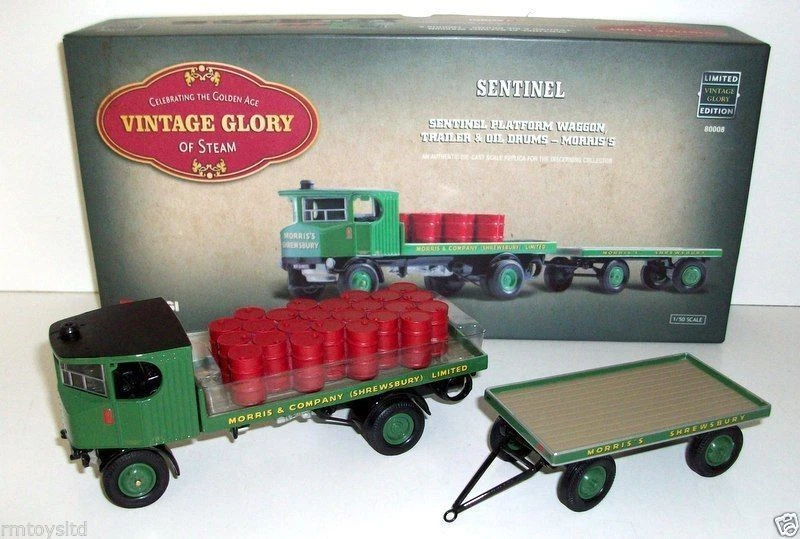CORGI 1/50 - 80008 SENTINEL PLATFORM WAGON, TRAILER & OIL DRUMS - MORRIS'S - Imagen 1 de 1