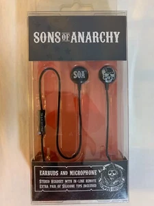 Tribeca Sons Of Anarchy 3.5mm Earbuds Earphones Mic Black/Red w/ Anarchy Symbol - Picture 1 of 3