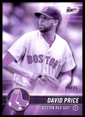 2017 Topps Bunt Purple David Price 20/25 Boston Red Sox #114 - Image 1 of 2