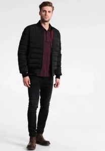 Harrington Originale Doudoune Giubbotto Taglia S Small Bomber Piumino Uomo Nero - Picture 1 of 12