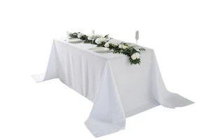 Rectangle Tablecloth 90 X 156 Inch White Tablecloth 8ft Rectangle Table Cloth Po - Picture 1 of 7