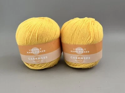 Hilo de cachemir peso único 50 g amarillo sol - nuevo - elegido a mano Foto 1 de 3