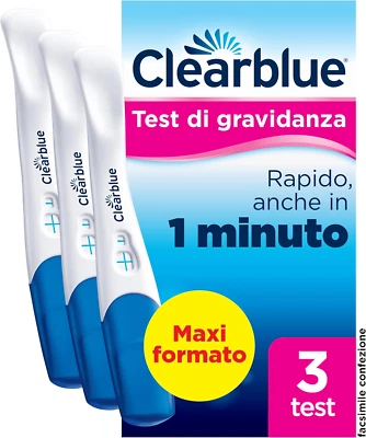 Clearblue 3 Test Di Gravidanza Rilevazione Rapida, Risultato Rapido in 1 Minuto - Immagine 1 di 4