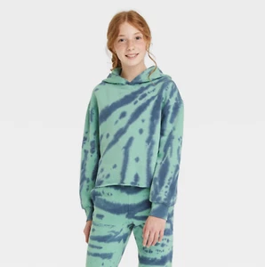 Kids' Fleece Raw Edge Boxy Hoodie - art class, CHOOSE SIZE & COLOR - Picture 1 of 9
