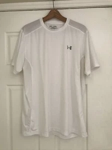 Under Armour Fitted Heat Gear White Crew Neck Vented Ahtletic Shirt XL - Picture 1 of 7