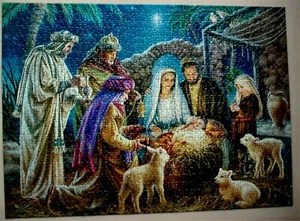 1000 Piece Puzzle - A Child Is Born - Season Greetings - COMPLETE - Picture 1 of 3
