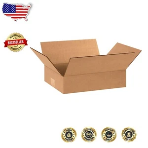 Kraft Wellpappkartons, 12x8x3, perfekt für Umzug & Großversand - Bild 1 von 2