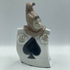 Lladro NAO 'Ace of Spades’ Playing Cards Jester/Joker/Clown #1281 Slight Damage