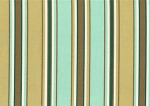 Mill Creek Fabric Armona Terrace Aqua Stripe Outdoor Drapery Upholstery - Picture 1 of 2