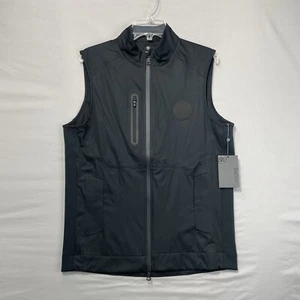 $255 Nuovo G/Fore Golf Uomo M Medium Full Zip Gilet Idrorepellente Nero/Onyx G4 - Foto 1 di 14