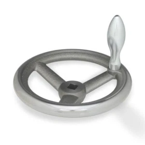 Volant DIN, fonte, Ø 100 mm, carré 9 mm, avec poignée fixe - Photo 1/2