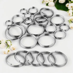 100/200pcs 304 Stainless Steel Split Keyring Keychain Jump Rings Double Loop DIY - Picture 1 of 35