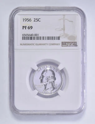 1956 PF69 Washington Quarter NGC Brown Lbl - Image 1 of 4