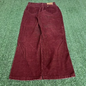 Vintage 70s 80s Women's Lee Striaght Leg Burgundy Corduroy Pants Size 11 28x27" - Picture 1 of 14