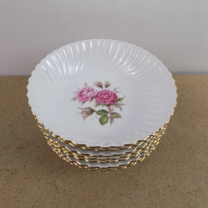 8 AK Kaiser Rusticana Moosrose Fruit or Dessert Bowls VGC Red Roses Germany - Picture 1 of 3