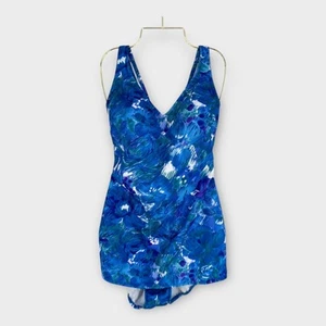 Robby Len Vintage Union One Piece Skirted Shorts Swimsuit Pinup 50s Retro 16 - Picture 1 of 9