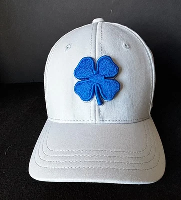 Clover Live Lucky Mens Golf Hat Fitted S/M White Blue Stretch Fit - Image 1 of 4