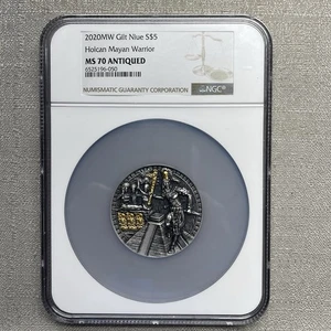 2020 Niue Mayan Holcon Warriors 2oz Silver Antiqued Gold Gilding 1 Of Only 500 - Picture 1 of 6