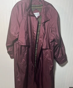 MS Cambridge size 24 Maroon Long Vintage Womens Trench Coat - Picture 1 of 18