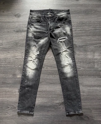 Dsquared2 Jeans Men's Slim Distressed Ripped Gray Made in Italy Size US 30 - Image 1 of 4