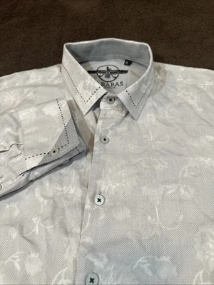 Barabas Signature White Floral Button-Up Shirt Men’s XL Long Sleeve Dress - Image 1 of 4