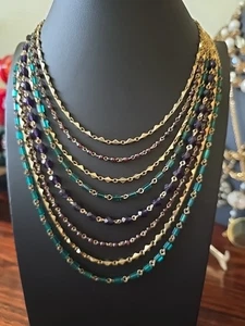 Vintage Rachel Reinhardt New York Halskette goldfarben und Perlen - Bild 1 von 6