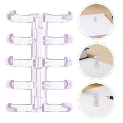  100 piezas anillos de hojas sueltas de plástico para tarjetas índice encuadernación espinas carpeta de libros Foto 1 de 4