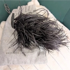 Brazalete Brunello Cucinelli Gris Pluma/Cuero/Punmetal - Imagen 1 de 6