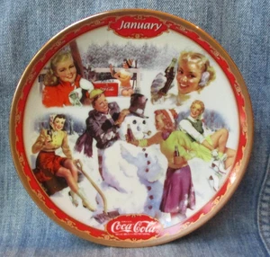 Bradford Exchange Coca-Cola Days JANUARY Perpetual Calendar Collector's Plate - Picture 1 of 3