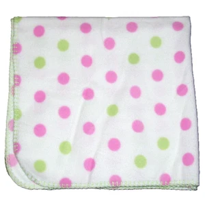 VTG Circo Target Pink Green Polka Dot Fleece Baby Blanket Security Lovey 28x29" - Picture 1 of 2