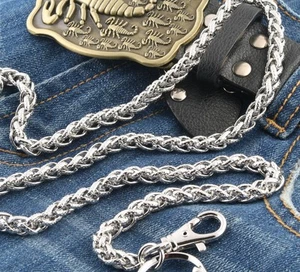 DK Basic Strong Twisted EMO Biker Trucker Keychain Key Jean Wallet Chain CS39 - Picture 1 of 5