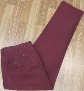 PANTALONES TOMMY HILFIGER CÓNICOS/REGULAR FIT 100% ALGODÓN GRANATE Talla 35W x 30L - Imagen 1 de 5
