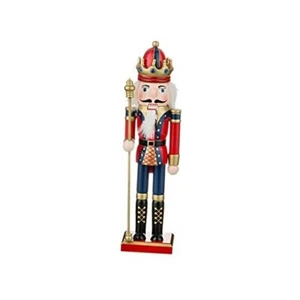 Wooden Nutcracker Ornaments Christmas Decoration Figures Puppet Home Scepter - Picture 1 of 7