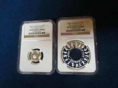 2006 AUSTRALIA 1oz .999 Holey FIFA World Cup Germany Set NGC PF69 Population 1 - Image 1 of 4