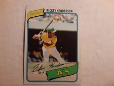 RICKEY HENDERSON 1980 Topps Baseball Rookie Card #482 OAKLAND ATHLETICS