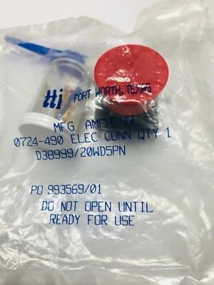 D38999/20WD5PN  MIL Spec Circular Connector 5POS Crimp Straight Wall Mount  - Image 1 of 2