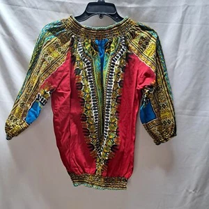 NF Dashiki African Hippie Unisex Smocked Long sleeve top OSFM - Picture 1 of 8