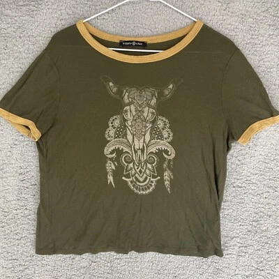 Хиппи шик графический футболка Western череп - Изображение 1 из 4