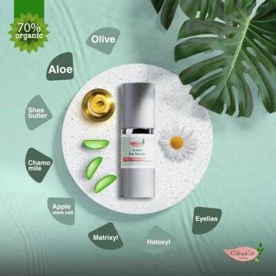 Green Eye Serum 15ml / 1/2 fl. Oz. 70% Organic Content. 5PCs - Image 1 of 4
