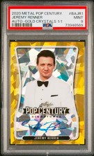 2020 Leaf Metal Pop Century Autograph Jeremy Renner Gold Crystals Auto #1/1