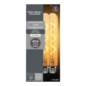 Better Homes & Gardens LED Tube Vintage Bulb, T10 40W, Soft White Spiral Fila... - Picture 1 of 6
