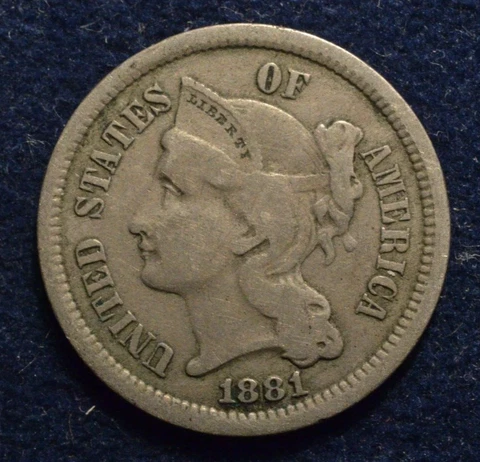 1881 U.S 3 Cents Nickel Cover