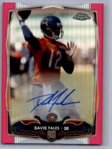 DAVID FALES 2014 TOPPS CHROME MINI PINK RC AUTO 16/75 CHICAGO BEARS - Picture 1 of 2