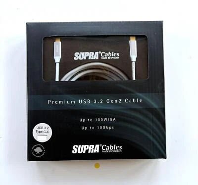 Supra Cables USB 3.2 Gen2 C-C  USB Kabel USB C - USB C  / Länge 1m - Bild 1 von 4