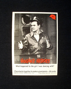 1965 Fleer HOGAN'S HEROES card #4 "WHAT HAPPENED TO THE GIRL I WAS DANCING WITH"