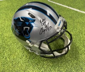 Casco da velocità Christian McCaffrey firmato full size autentico RUN CMC Beckett Wit - Foto 1 di 8