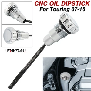 For Harley Touring Oil Dipstick FLHR FLHX Street Electra Glide Road King Chrome - Foto 1 di 12