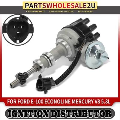 Ignition Distributor with Dual Vacuum for Ford E-100 Econoline Mercury Cougar - Image 1 of 4